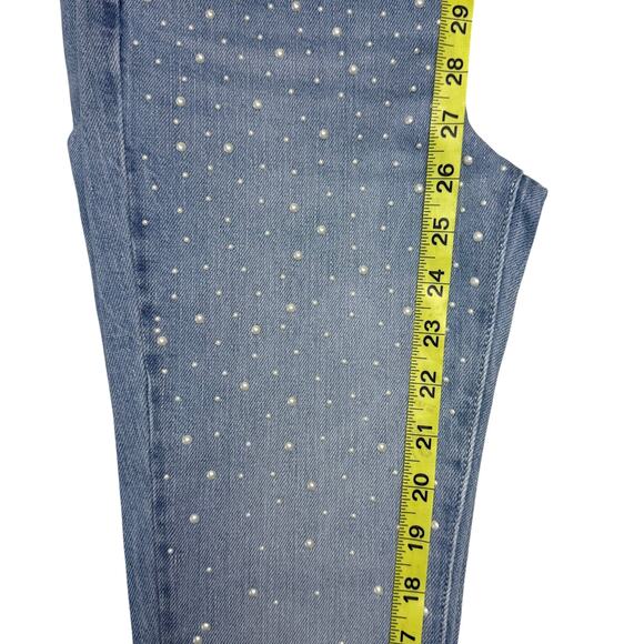 GUESS Big Girls Denim Flare with All-Over Heat Seal Pearls Pants Size 12 - Picture 8 of 8